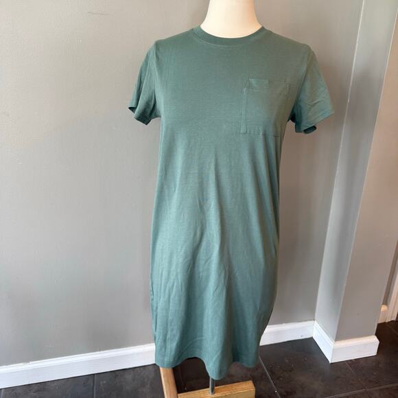 Pact NWT Dark Forest Softspun Pocket Tshirt Dress Sz Small Organic Cotton Green - Picture 7 of 12